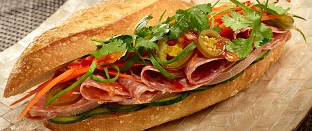Vietnamese Sandwich with Liverwurst and Sopressata