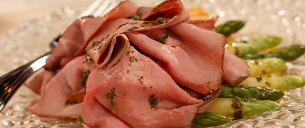 Lower Sodium Roast Beef and Fresh Asparagus Dinner