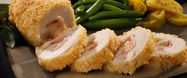 Chicken Cordon Bleu with French Gruyere Cheese and Canadian Bacon