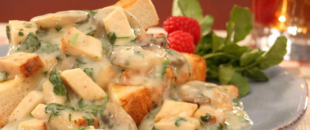 EverRoast® Chicken with Mushroom Sauce on Toast Points