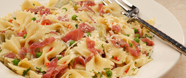 Prosciutto and Pea Bowtie Pasta