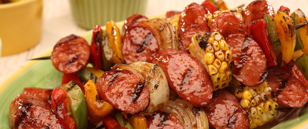 Hot Smoked Sausage Kabobs
