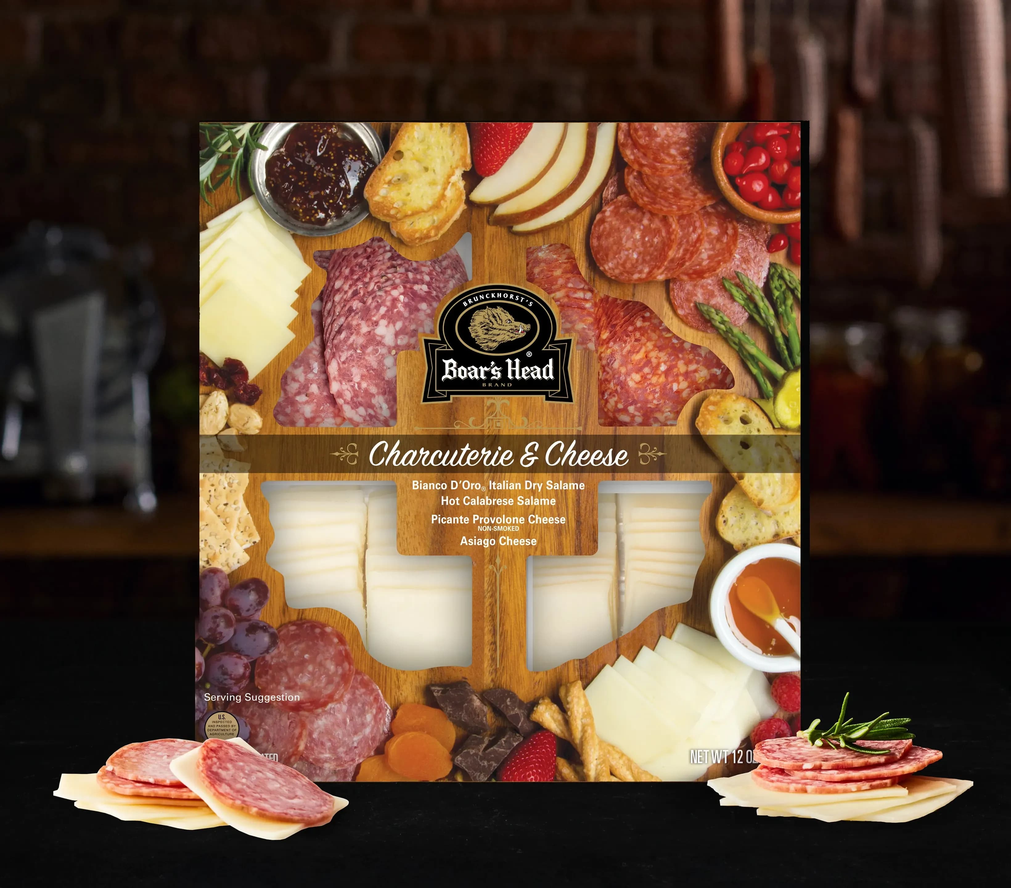 Charcuterie & Cheese Tray: Bianco D'Oro® Italian Dry Salame, Hot Calabrese Salame, Asiago Cheese, and Picante Provolone Cheese