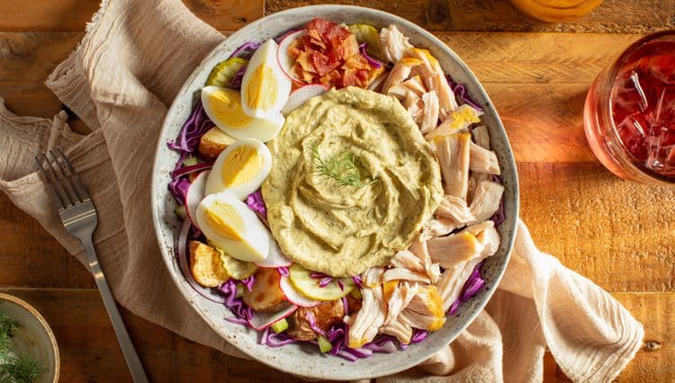 The Fryer's™ Deep Fried* Turkey Breast & Dill Pickle Hummus Bowl