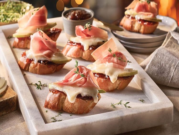Provolone and Prosciutto Crostini