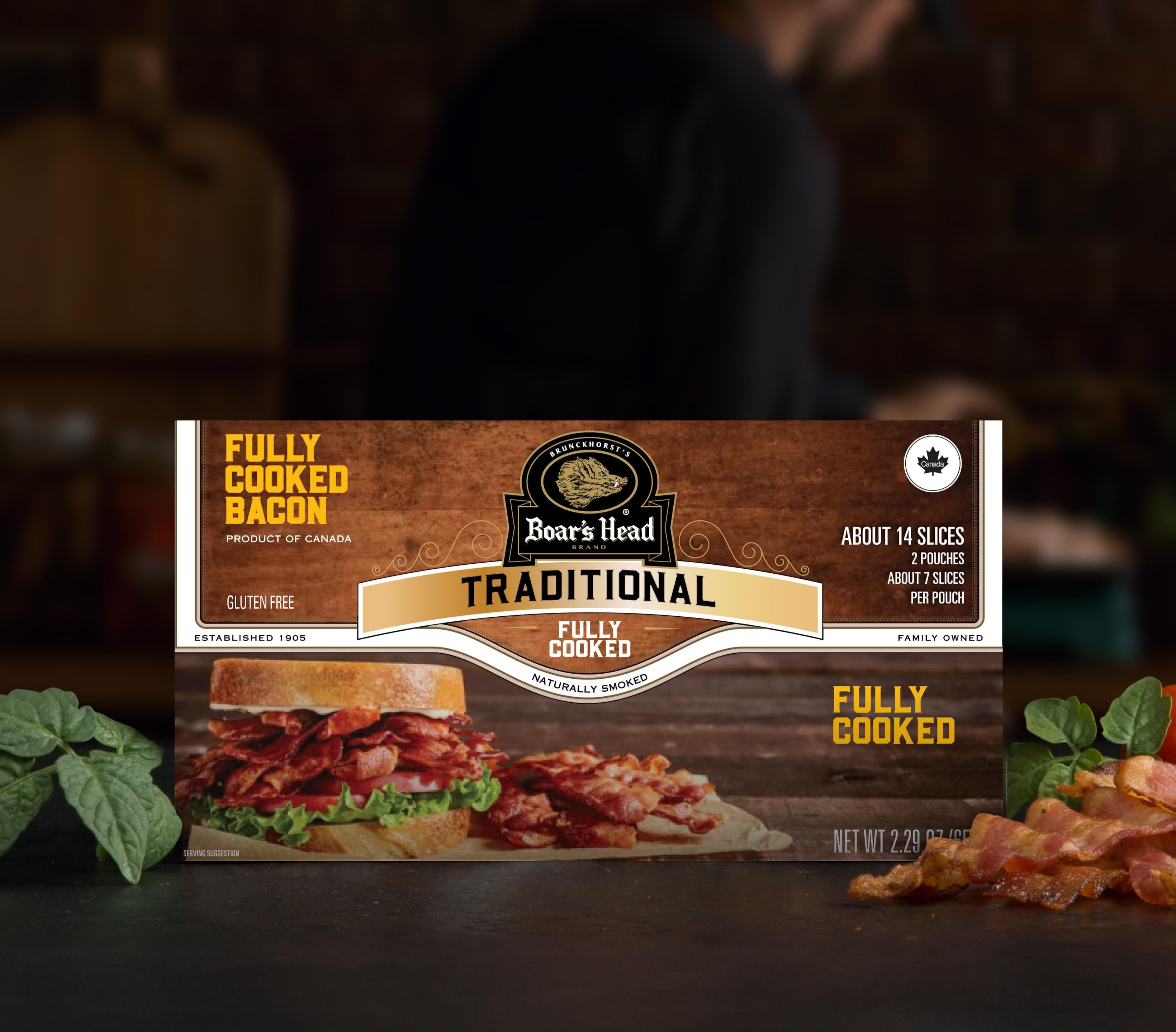 Naturally Smoked Traditional Bacon, Product of Canada - Fully Cooked