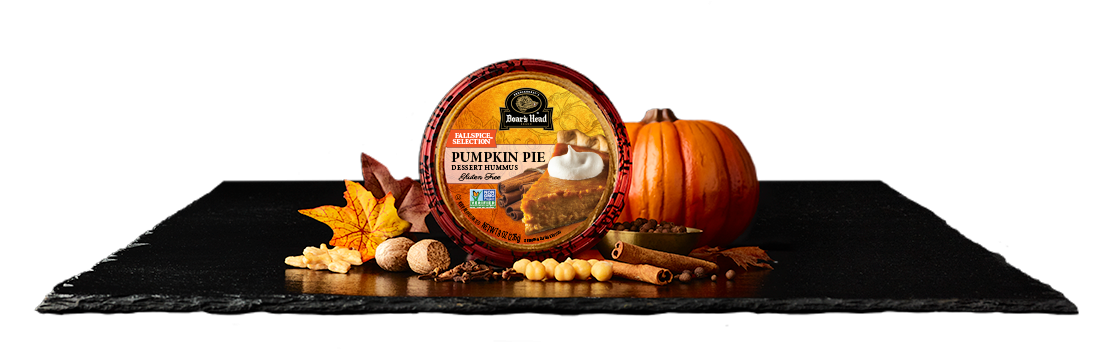 Vista del empaque de Pumpkin Pie Dessert Hummus