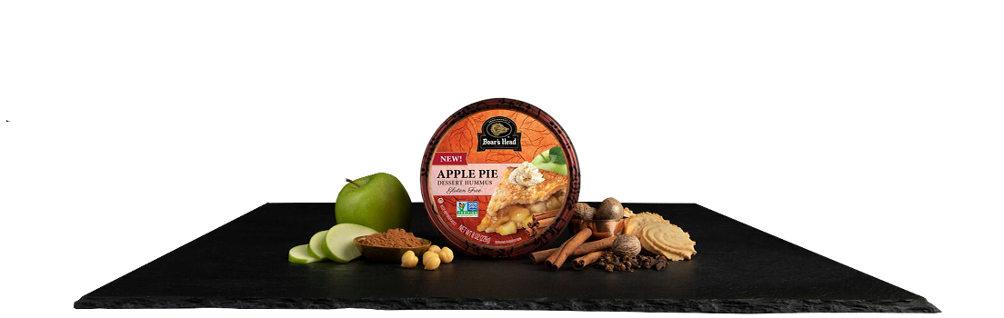 View of Apple Pie Dessert Hummus Packaging