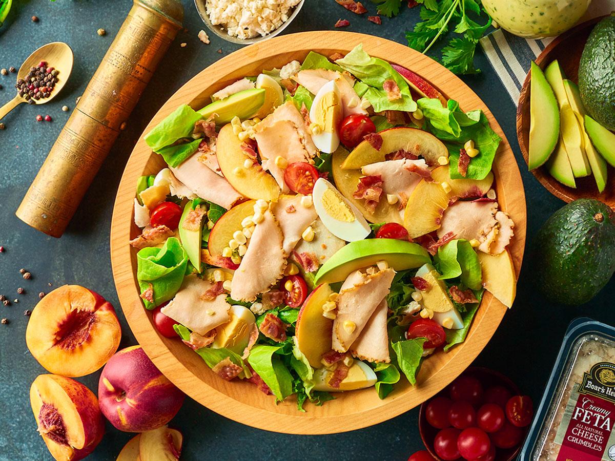 Everroast Chicken Cobb Salad With Jalapeno Corn Vinaigrette Recipe Boar S Head