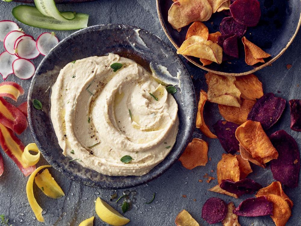 Boar's Head Hummus with Crispy Vegetable and Potato Chips Recipe Boar