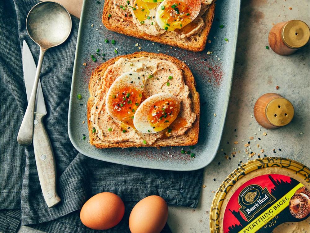 Everything Bagel Hummus Breakfast Toast Recipe Boar's Head