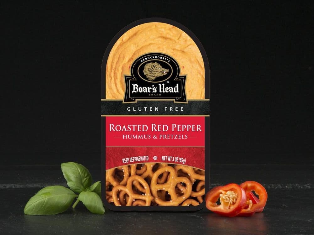 Roasted Red Pepper Hummus & Pretzels